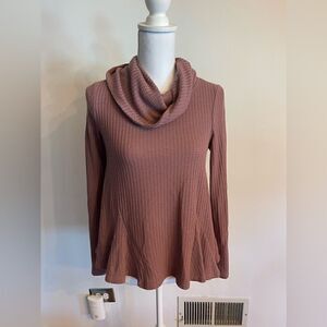 Pink cowl small turtle neck sweater